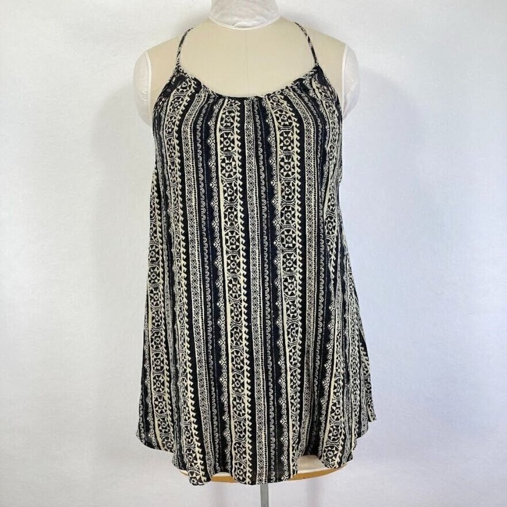 Lush Halter Mini Dress Aztec Lace Coquette Summer Beach Boho Y2K XS